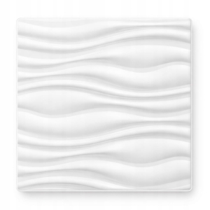 PANELE ścienne Kasetony kaseton Dekoracyjne Sufitowe BIAŁY 3D FALE 50x50 cm
